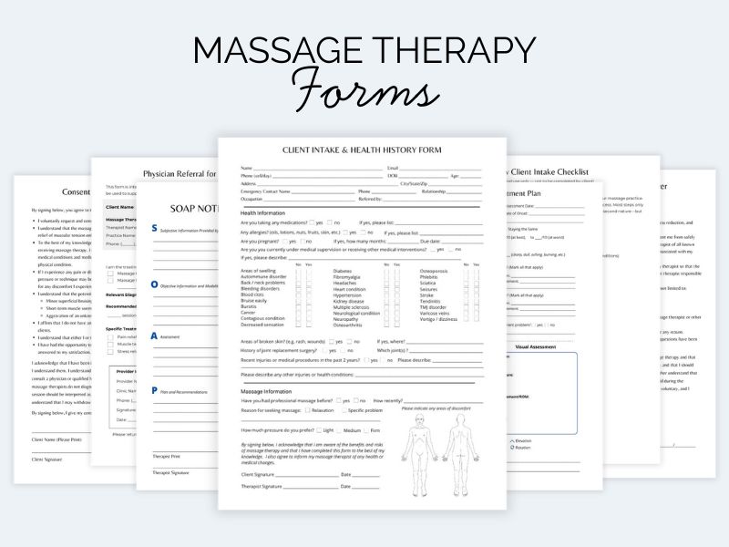 Therapeutic Massage Forms Bundle