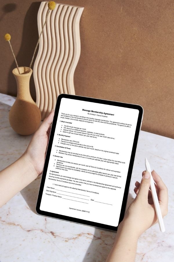 Massage Membership Agreement