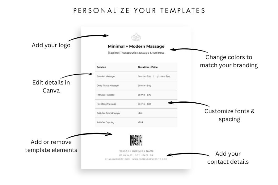 Personalize Your Massage Tools & Templates