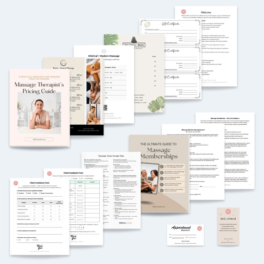 Resources in the Massage Practice Builder Bundle