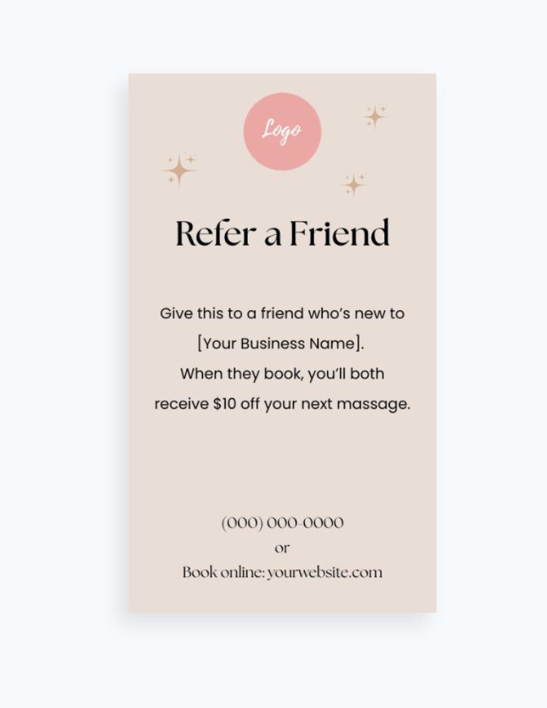 Massage Referral Card Template